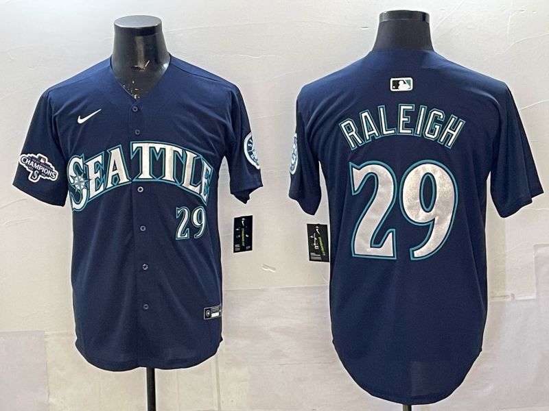 Men 2025 Seattle Mariners #29 Raleigh Blue Game Nike MLB Jersey 52->seattle mariners->MLB Jersey